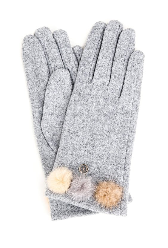 Rękawiczki z trzema pomponami