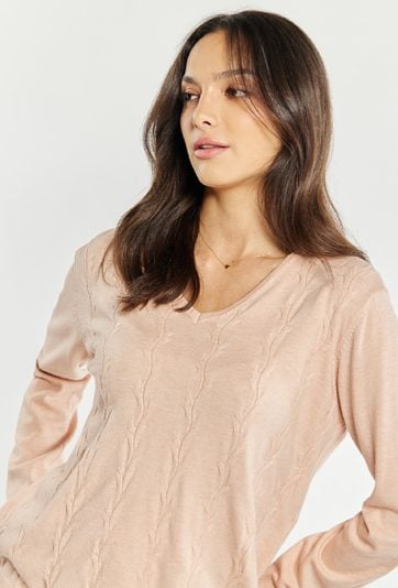 Sweter damski z dekoltem w serek