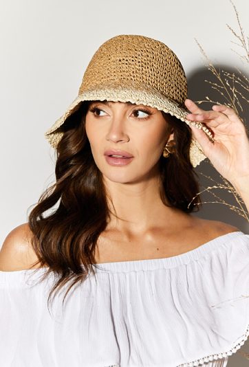 Kapelusz pleciony typu bucket hat