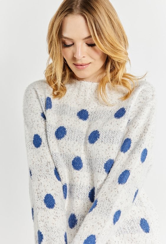 Sweter damski w kropki