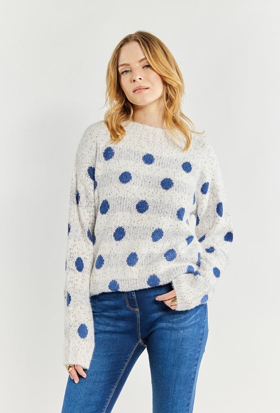 Sweter damski w kropki