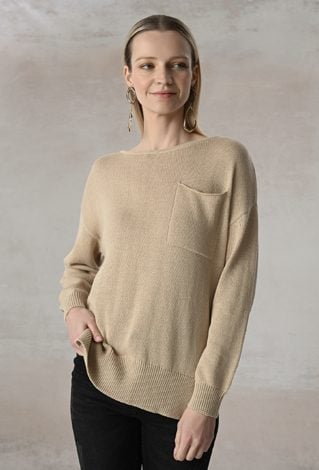 Sweter z bawełny z ozdobna kieszonką