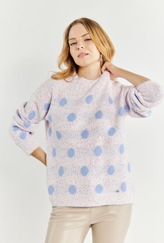 Sweter damski w kropki