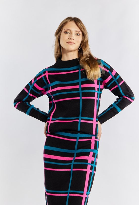 Sweter damski z kolorowe paski