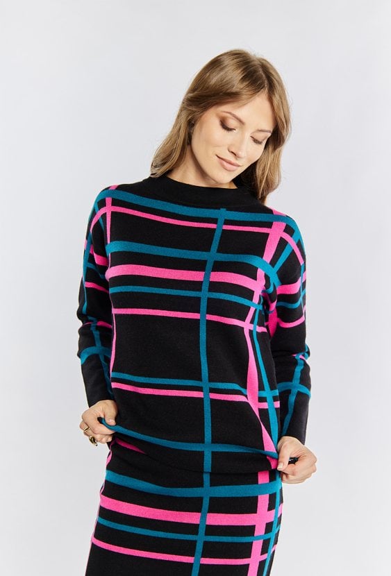 Sweter damski z kolorowe paski