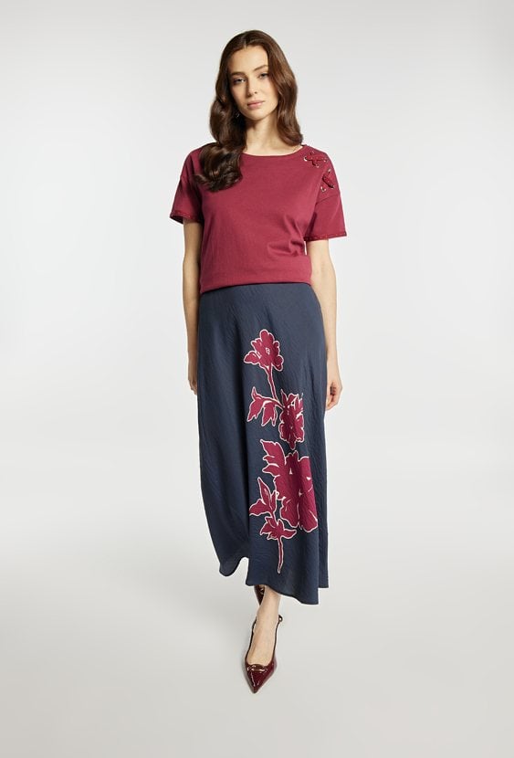 Spódnica midi z kwiatowym wzorem