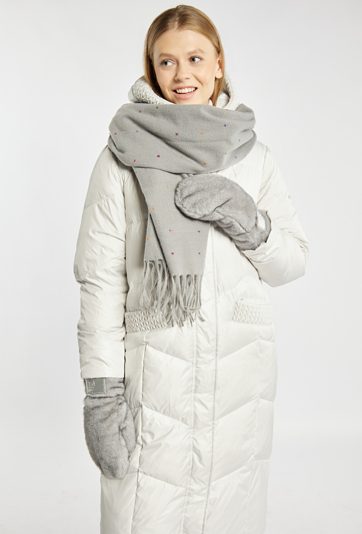 Szare rękawiczki jednopalczaste