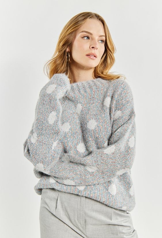 Sweter damski w kropki