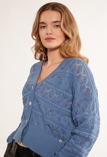 Ażurowy sweter damski