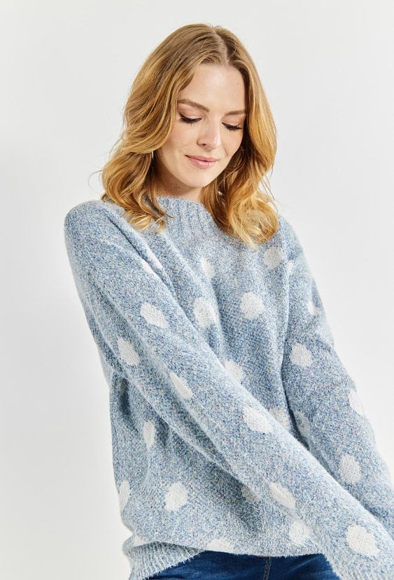 Sweter damski w kropki