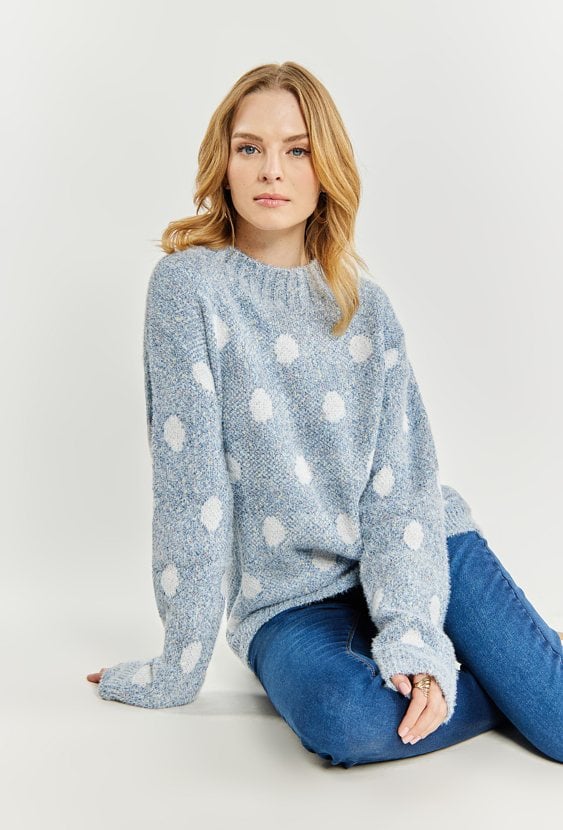 Sweter damski w kropki