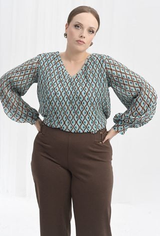 Wzorzysta bluzka damska