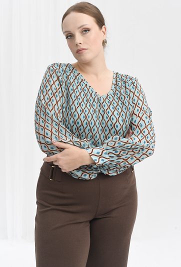 Wzorzysta bluzka damska