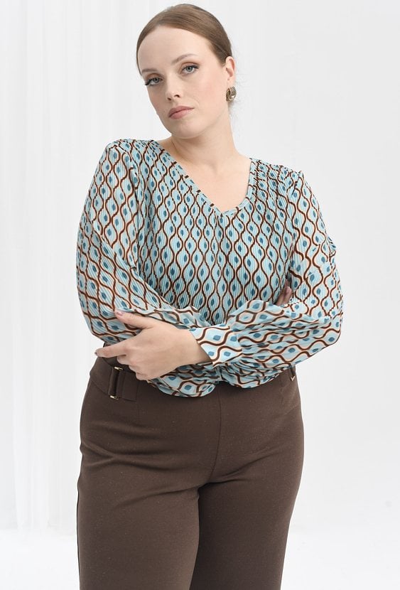 Wzorzysta bluzka damska