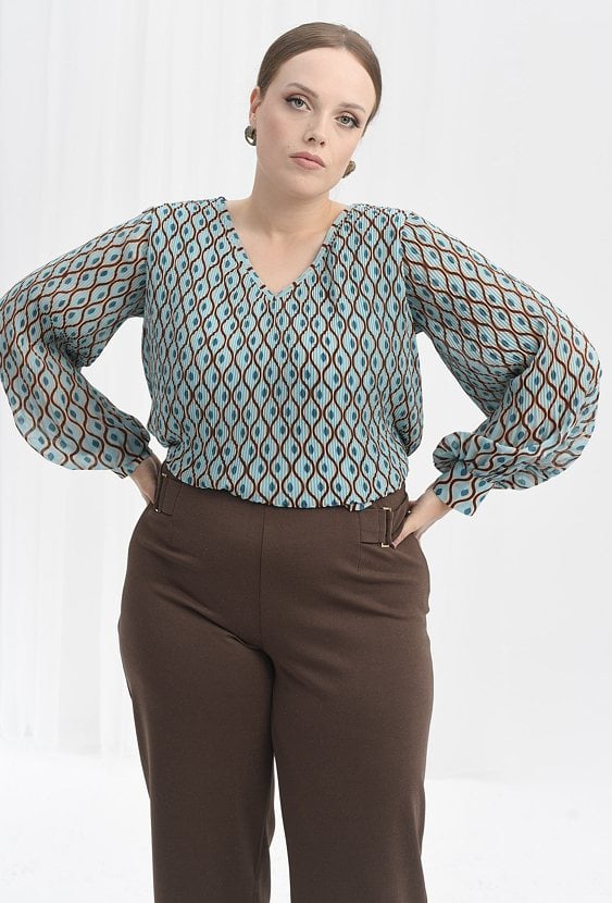 Wzorzysta bluzka damska