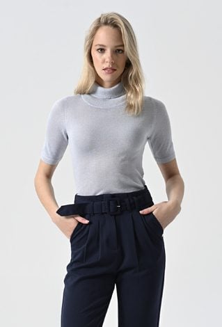 Wiskozowy golf z metaliczną nicią