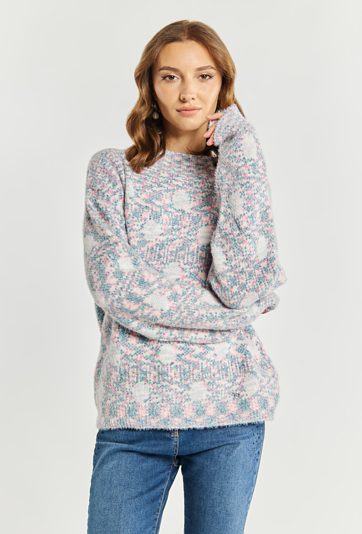 Sweter damski w kropki