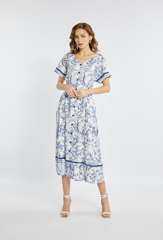 Sukienka midi z wiskozą