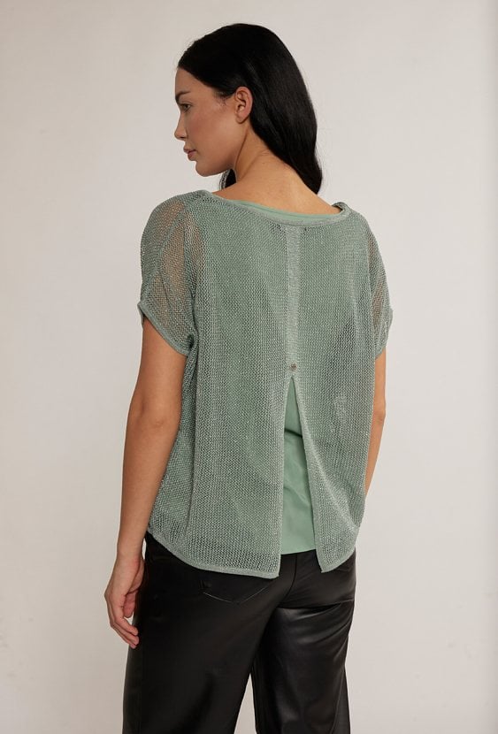 Połyskujący sweter z podszewką