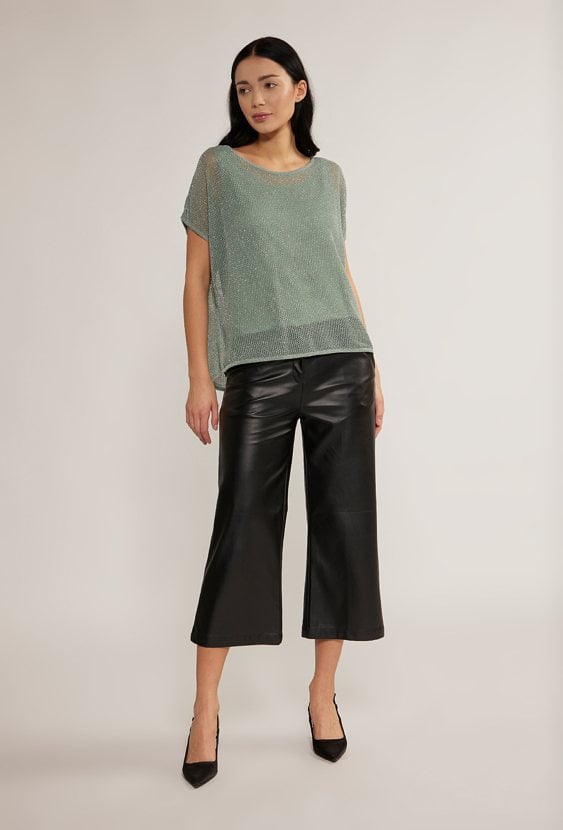 Połyskujący sweter z podszewką