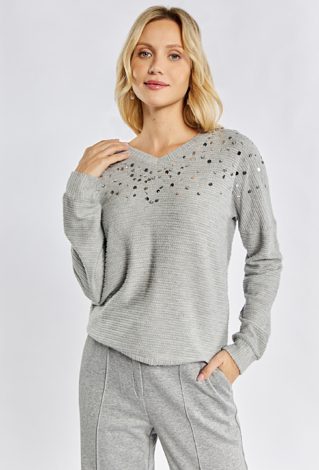 Bluzka damska z aplikacjami