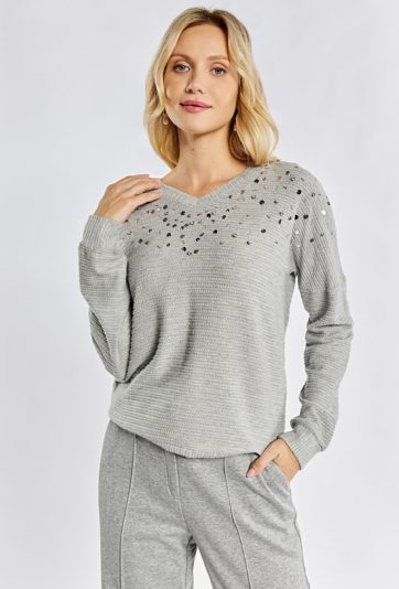 Bluzka damska z aplikacjami