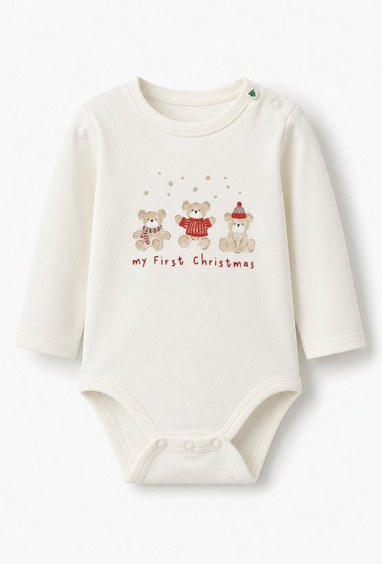 Body niemowlęce z świątecznym nadrukiem my First Christmas