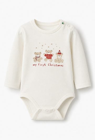Body niemowlęce z świątecznym nadrukiem my First Christmas