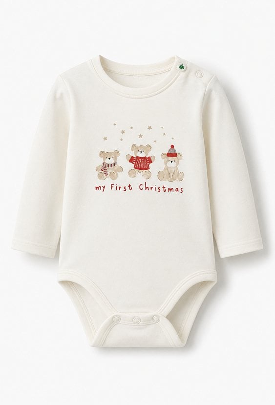 Body niemowlęce z świątecznym nadrukiem my First Christmas