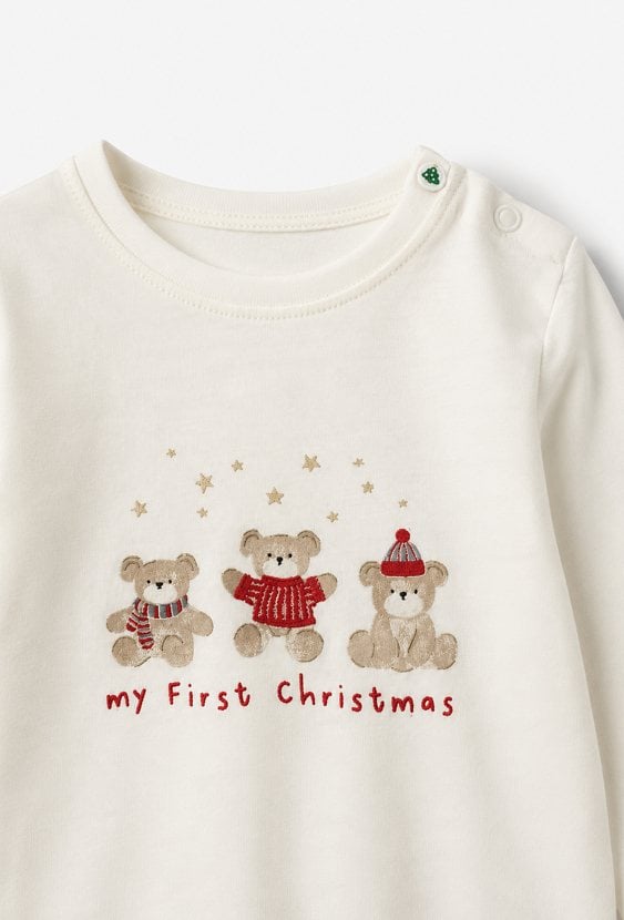 Body niemowlęce z świątecznym nadrukiem my First Christmas