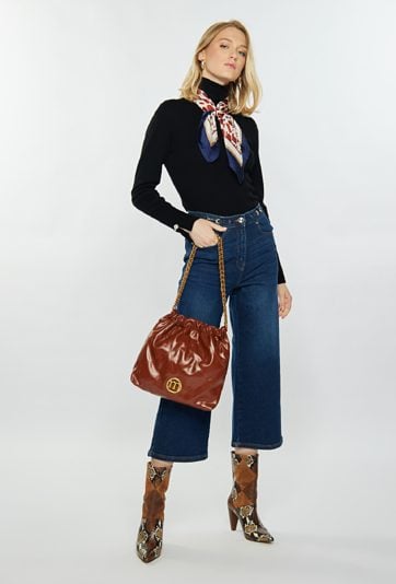 Torba damska typu worek z pikowaniem