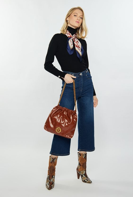 Torba damska typu worek z pikowaniem