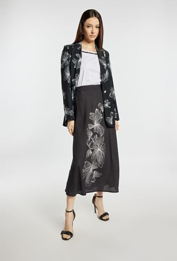 Spódnica midi z kwiatowym wzorem