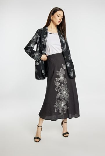 Spódnica midi z kwiatowym wzorem