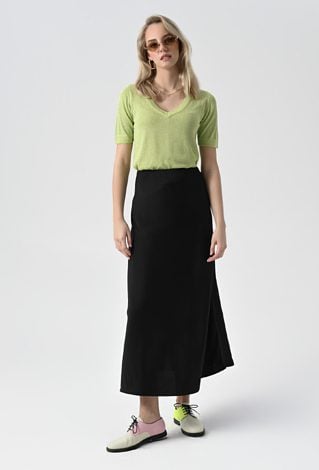 Wiskozowy sweter z metaliczną nicią