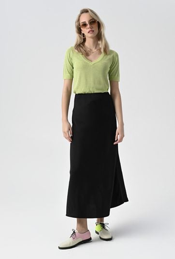 Wiskozowy sweter z metaliczną nicią