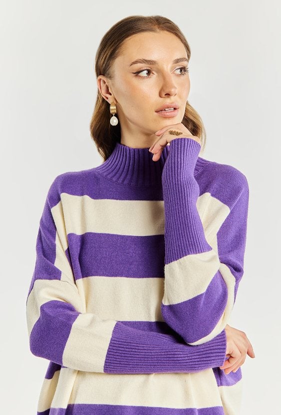 Sweter damski w paski