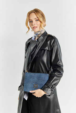 Trzykomorowa torebka crossbody Nobo denim