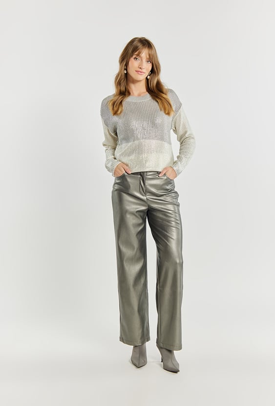 Spodnie damskie z szerokimi nogawkami