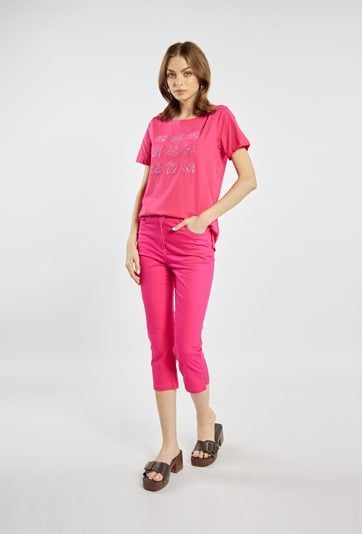 T-shirt damski z aplikacjami