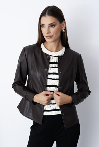 Kurtka damska z imitacji skóry