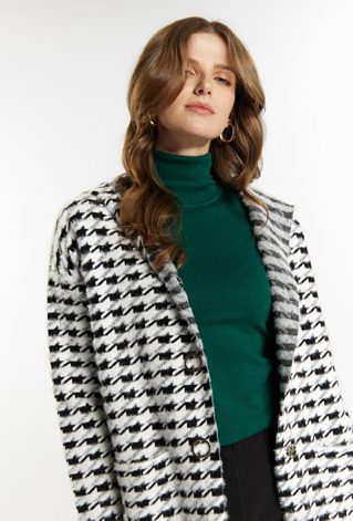 Sweter płaszczowy z wzorem