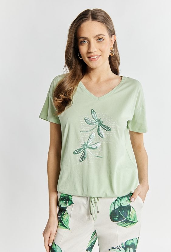 T-shirt z cekinowym nadrukiem
