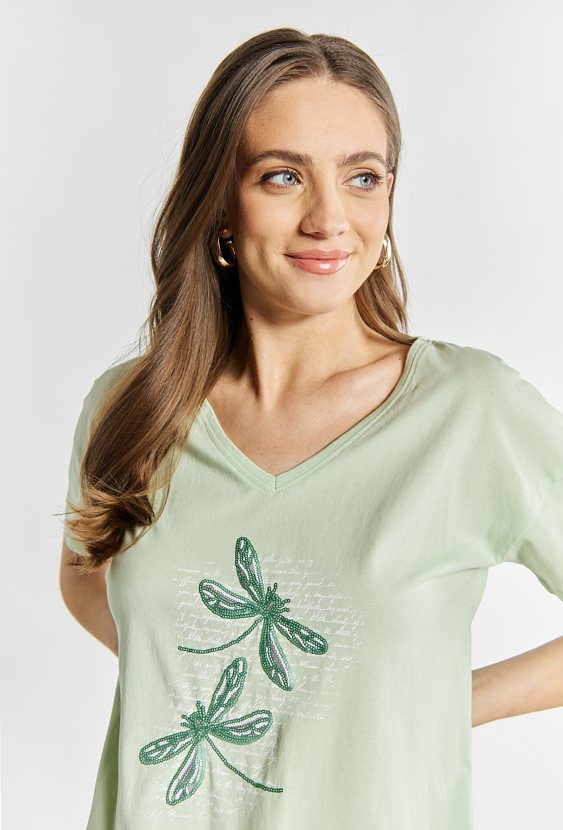 T-shirt z cekinowym nadrukiem