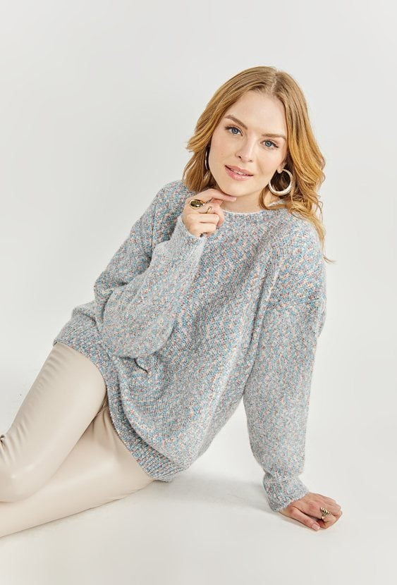 Kolorowy sweter damski