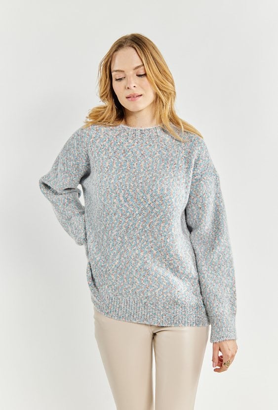 Kolorowy sweter damski