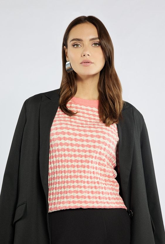 Sweter damski z krótkim rękawem