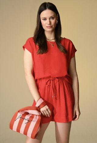 Szorty z wiskozy i lnu