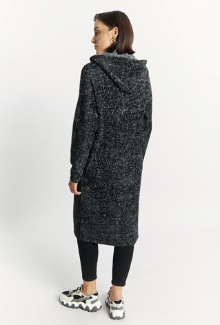 Sweter płaszczowy z kapturem