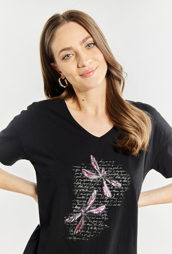 T-shirt z cekinowym nadrukiem